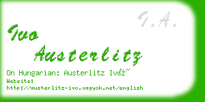 ivo austerlitz business card